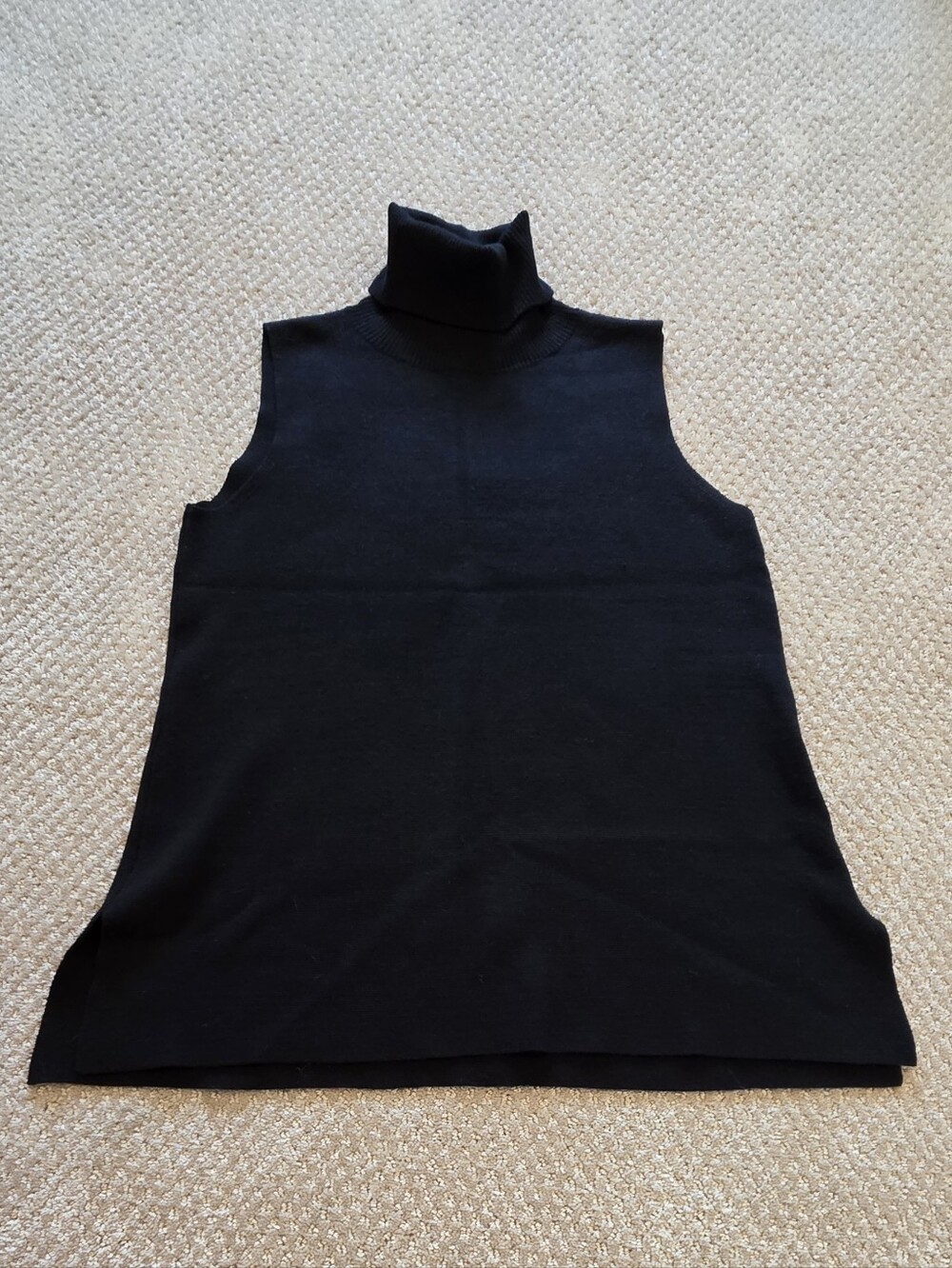 Women's Black Turtleneck Sweater - Sleek Rib Knit